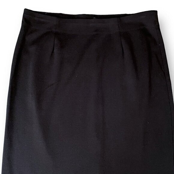Eileen Fisher Womens Ponte Pencil Skirt Sz M Black Pull On Stretch Minimalist - Picture 4 of 6